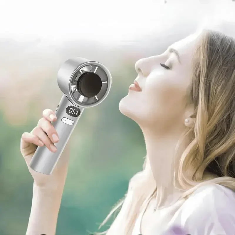 Portable Handheld Mini Turbo Fan USB Powered  Fan with 120 Speed Stepless Adjustment Strong Wind Air Cooling for Outdoor Use