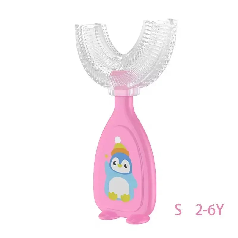 Kids Brush 360 Degree U-shaped Children's Toothbrush Health Soft Silicone Teeth Oral Care Cleaning Waterproof Teeth Whitening