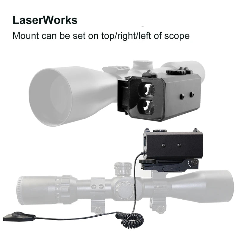 1200m Mini Laser Infrared Riflescope Rangefinder for Hunting Shooting Distance Angle Speed Measurer Tactical Rifle Scope Mounted