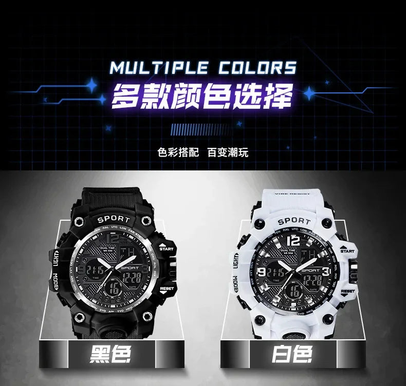 Teenage Men's Junior High School Student Fashion Trend Black Technology Sports Glow Men's Electronic Watch