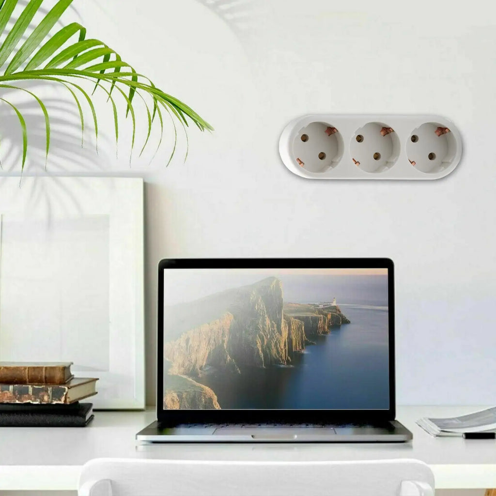 EU Electrical Socket 3 Outlets European Standard Adapter Expansion Socket Power Extension Plug Converter EU Conversion Plug