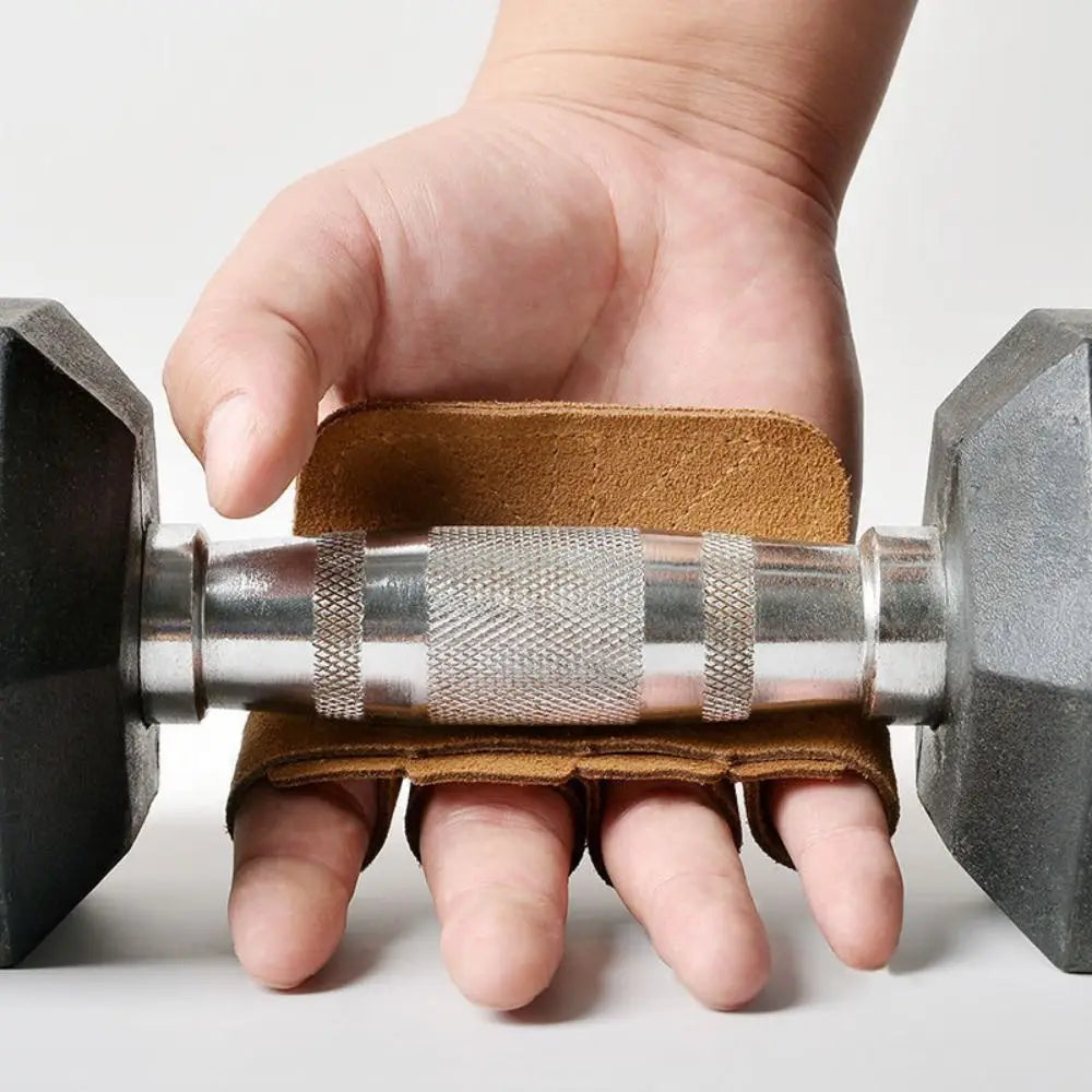 1PCS/ 1 Pair Cowhide Leather Weight Lifting Training Gloves Fitness Sports Gymnastics Grips Pull Ups Workout Anti-Slip Palm Pad