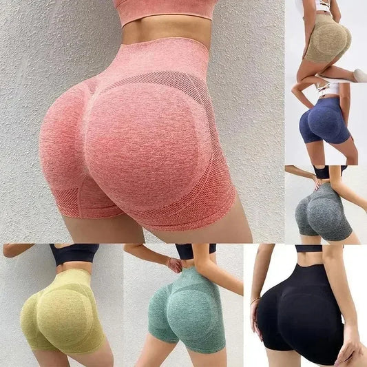 Women Summer Slim High Waist Yoga Elastic Fitness Yoga Leggings Sport Running Shorts
