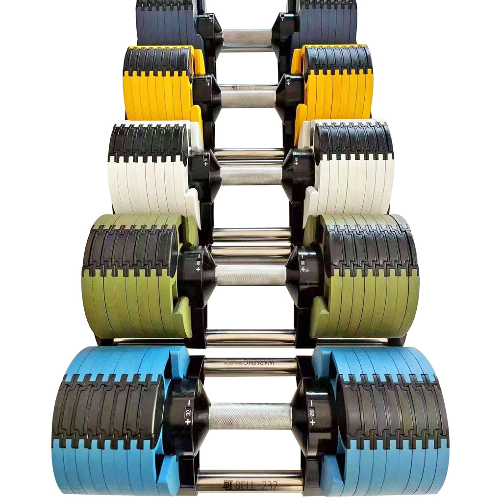 2024 New Arrivals Premium Quality 32kg 36kg 80lb 90lb 100lb 2kg Increments Adjustable Dumbbell with Bracket