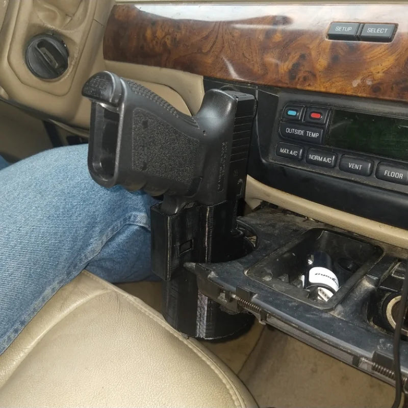 Gun Storage Holder, Convenient Car Seat Cup Holder, Firearm Cup Holder Case - Durable plastic, easy to install, Art Storage