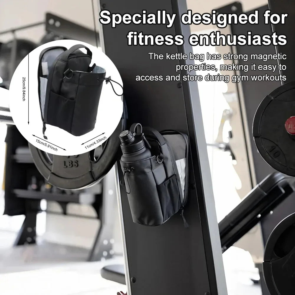 Magnetic Water Bottle Bag - Gym-Specific Water Cup Holder with Strong Magnet for Outdoor Sports and Activities