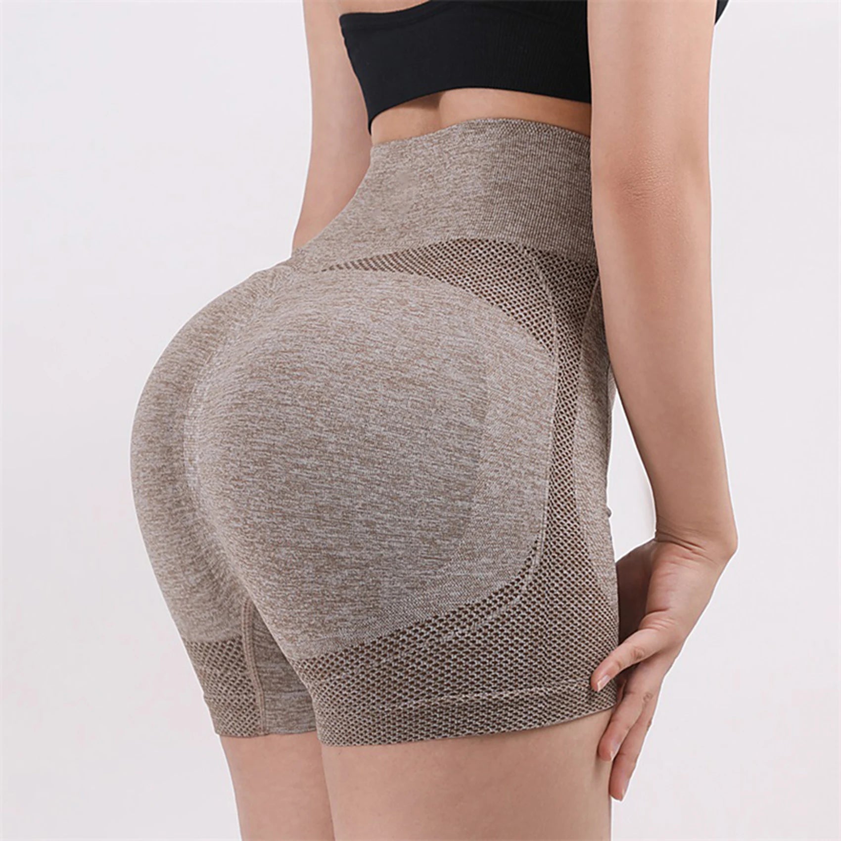 Women Summer Slim High Waist Yoga Elastic Fitness Yoga Leggings Sport Running Shorts