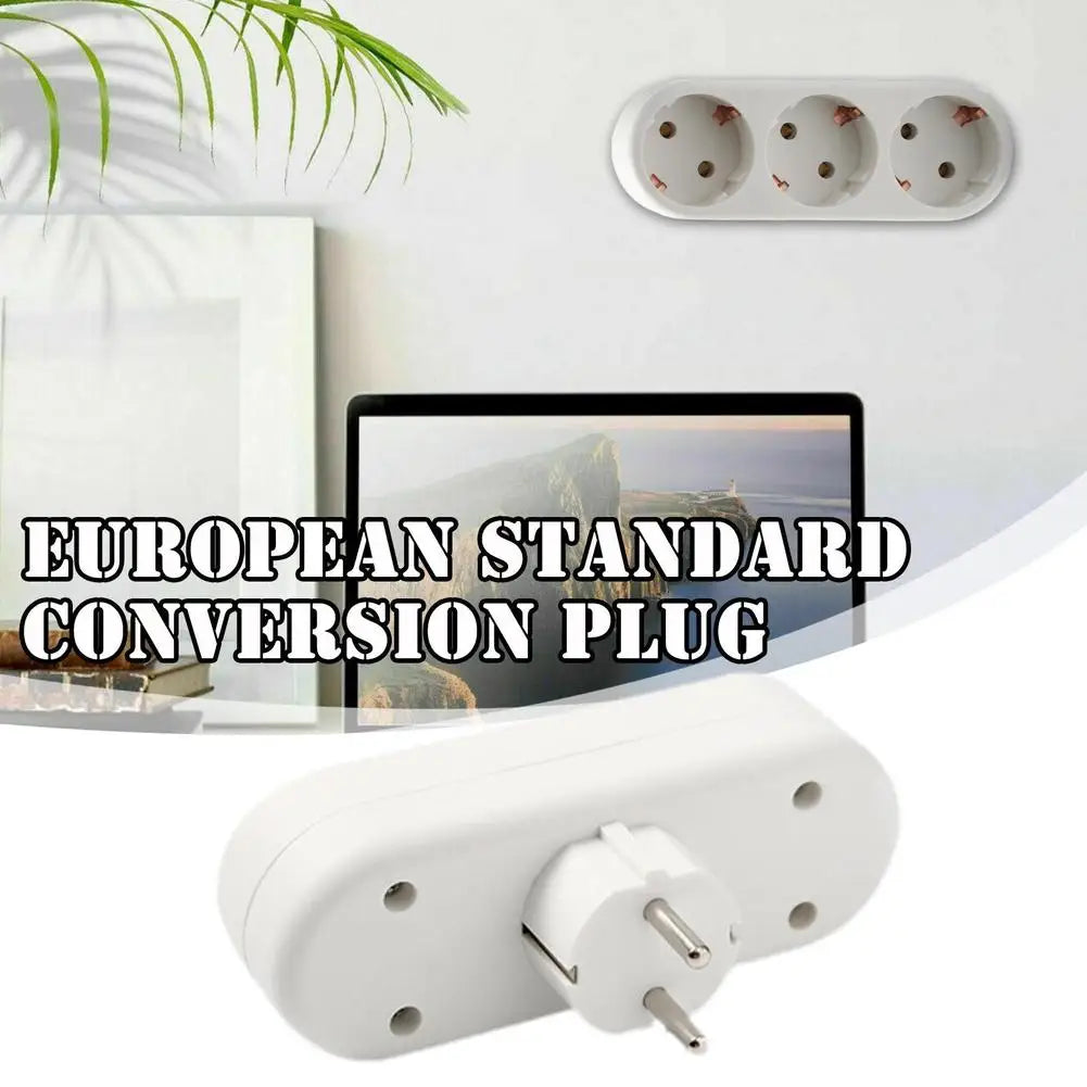 EU Electrical Socket 3 Outlets European Standard Adapter Expansion Socket Power Extension Plug Converter EU Conversion Plug