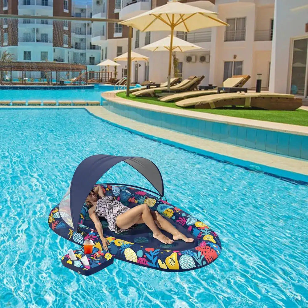 PVC Inflatable Pool Floating Lounger With Drink Holder Water Lounger Adult Water Sports Surfboard Air Bed Water Sofa Bed