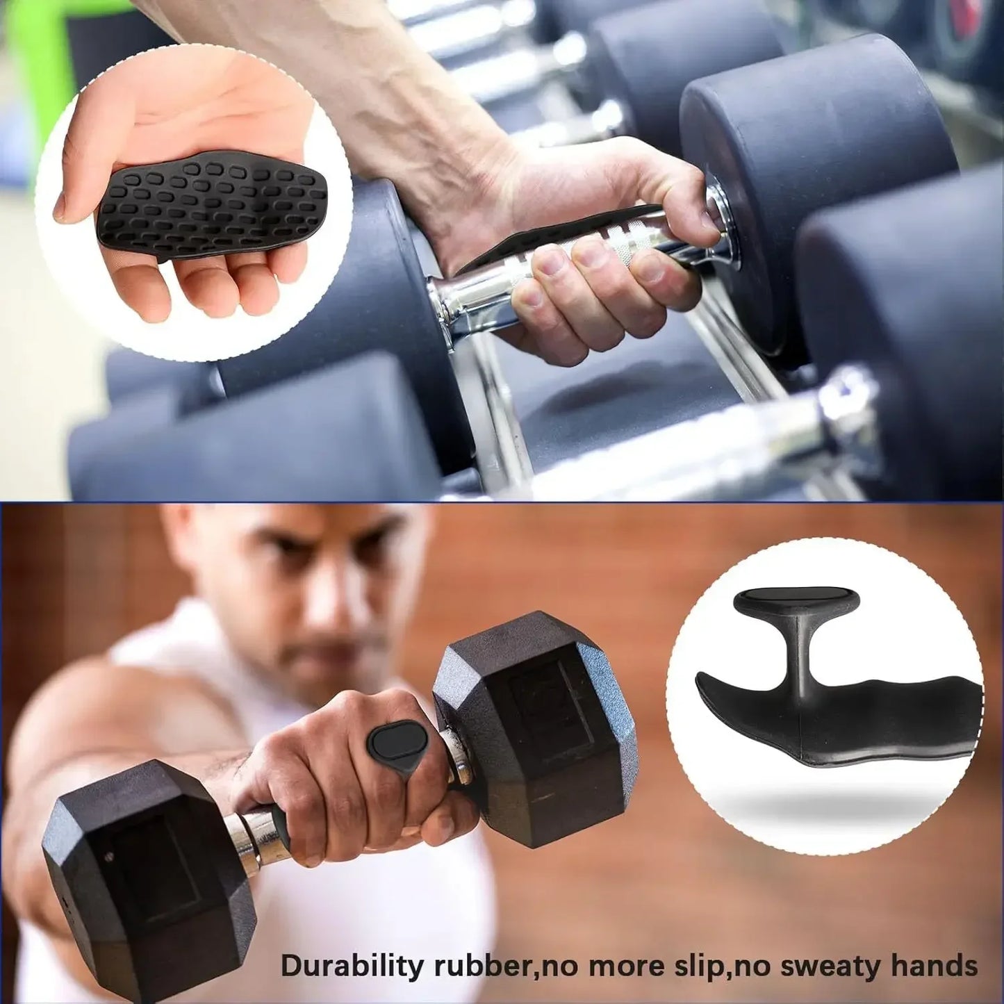 2 Pcs Fitness Gloves Grip Enhancer Silicone Four Hole Grip Cross Training Palm Handshake Manual Protection Gymnastics Exercise