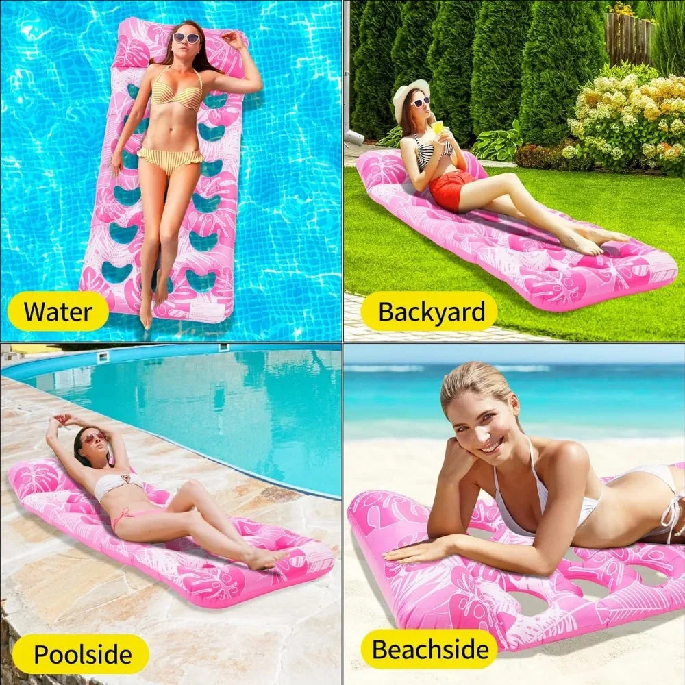 NEW Pool Float Lounger Water Hammock Recliner Inflatable Floating Swimming Mattress Sea Swimming Ring Pool Party Toy Lounge Bed