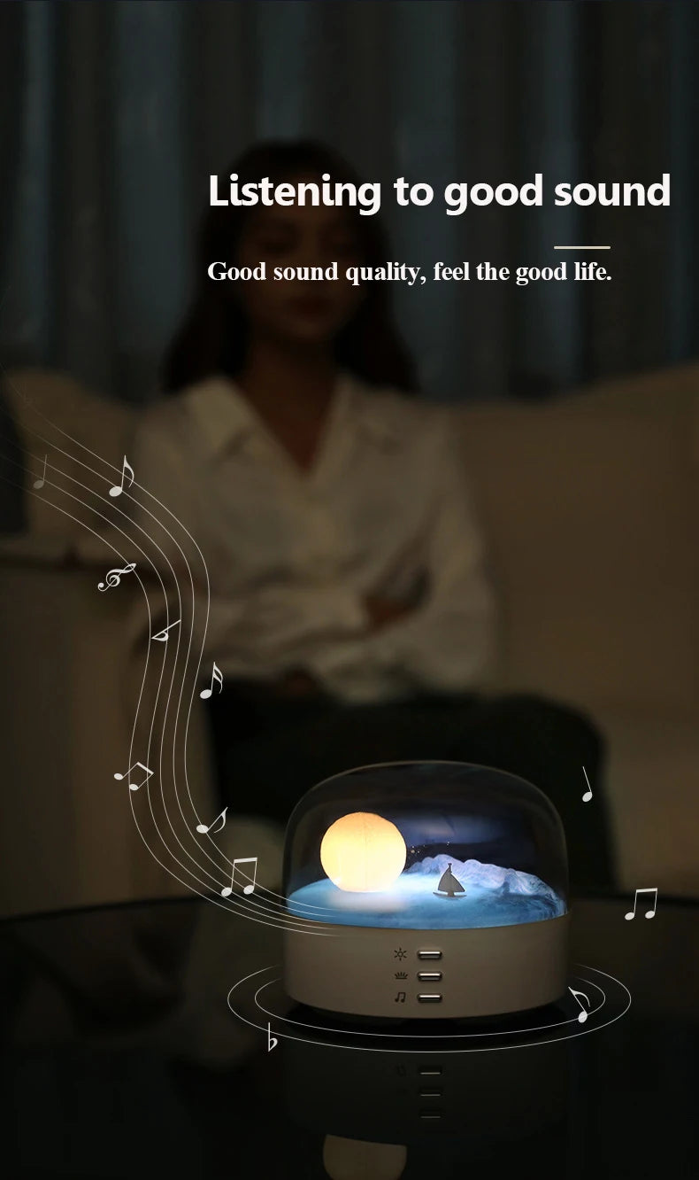 Mini Portable Bluetooth Speaker Ambient Light High Quality Sound Bluetooth Music Box with Dimming Soft Light Wireless Music Play