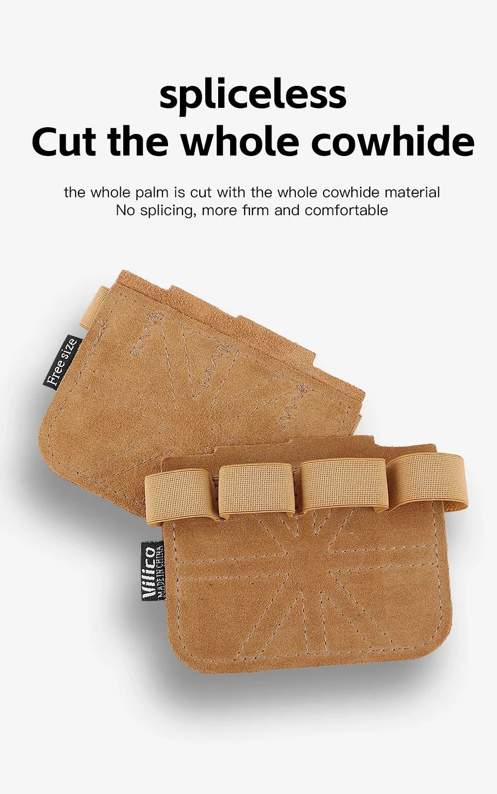 1Pair Leather Weight Lifting Training Gloves Palm Protection Breathable Gym Gloves Grips Anti-Skid Thicken