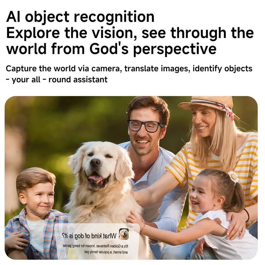 AI Smart Glasses With 5MP Camera Translation Voice Control WIFI Transmission Bluetooth Call Music Playback Intelligent Glasses