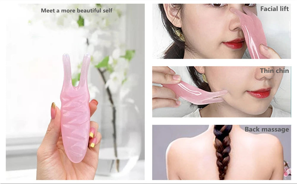 Gua Sha Facial Tools, Guasha Tool for Face, Massage Tool for Nose, Face and Body, Relieve Rhinitis, Tensions & Reduce Puffiness