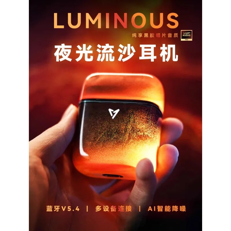 LIUP LP1 Luminous New Headphones Bluetooth Half in Ear Without Sensors Delay AI Active Noise Reduction  Dual Mode Switching Gift