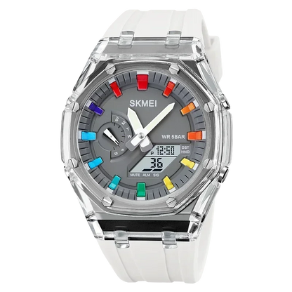 SKMEI 2100 Waterproof Men Watch Countdown Stopwatch Led Light Electronic Movement Wristwatch 5Alarm Clock 2 Time Digital Watches