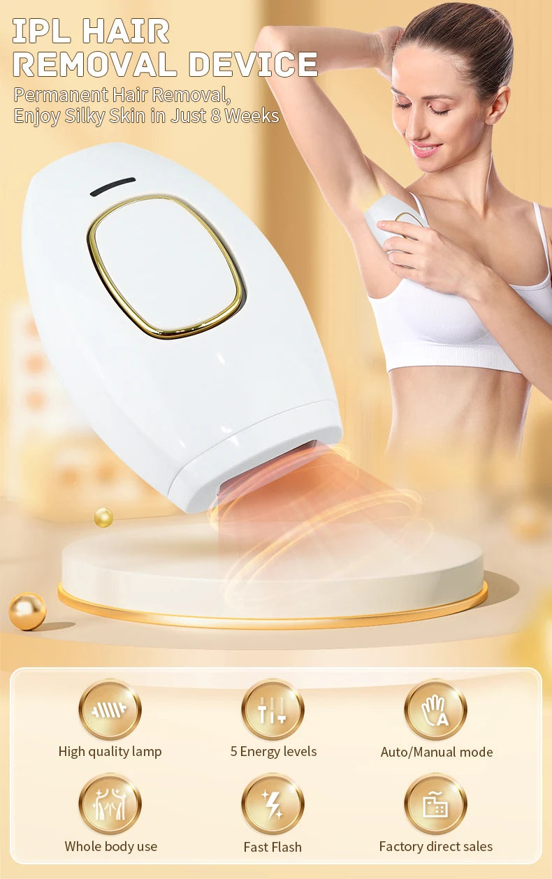 Swoson Professional Permanent Laser Depilator Body Bikini IPL Hair Removal Handset Home Use For Women and Men