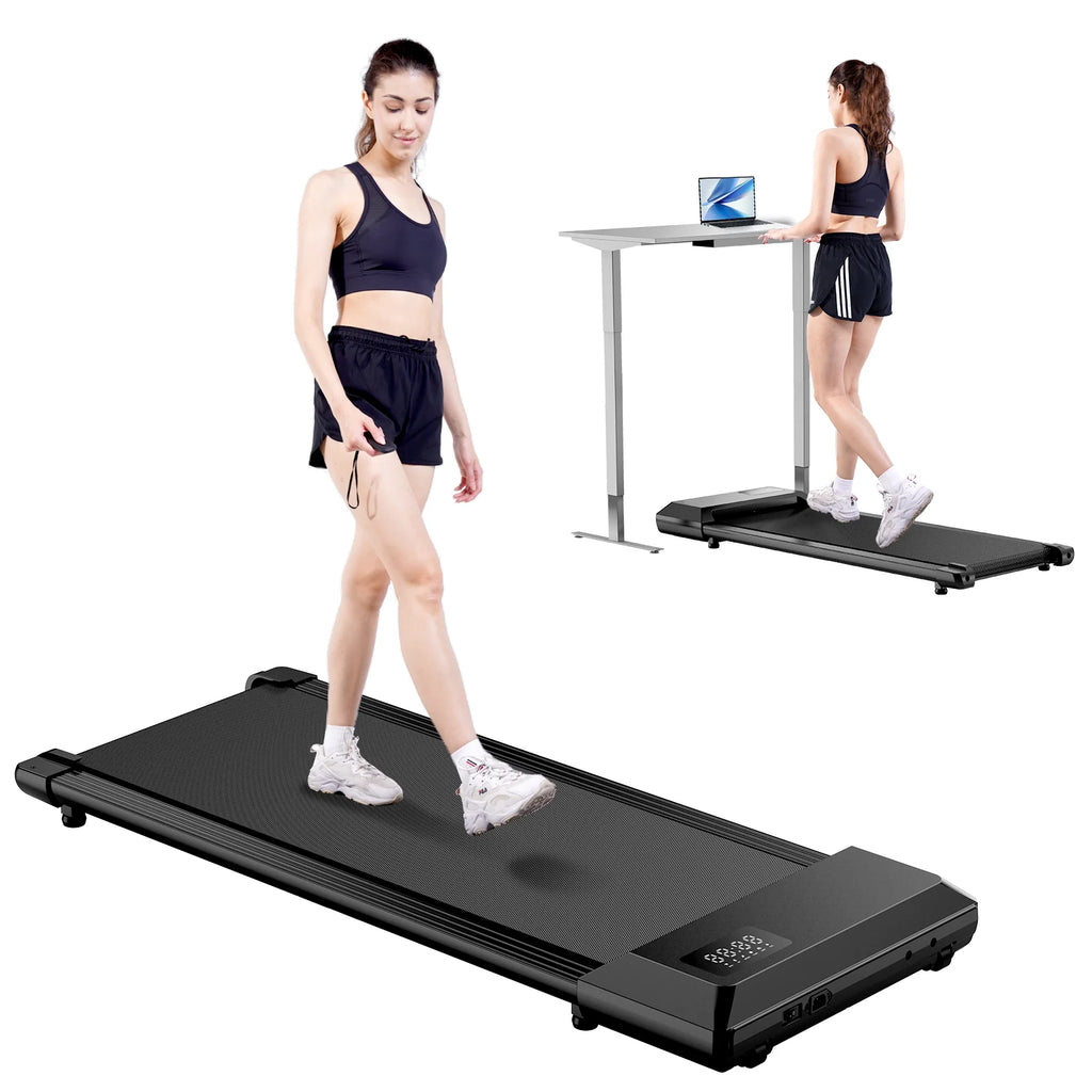 2in1 Walking Pad Mini Treadmill Portable for Home&Office Under Desk LCD Screen Max 250lbs Quiet Treadmills Exercise Machine