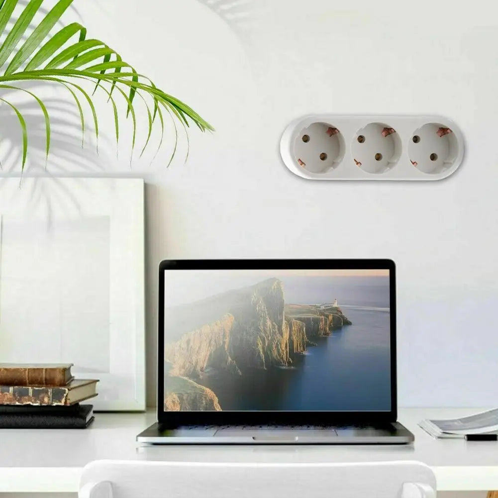 EU Electrical Socket 3 Outlets European Standard Adapter Expansion Socket Power Extension Plug Converter EU Conversion Plug
