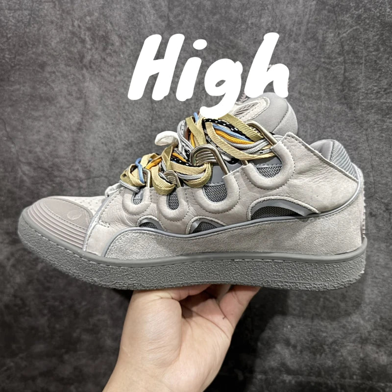 Men's Women's sports shoes Casual Shoes Colorful shoelace Matching Splicing color design Thick tongue Fashion Shoes Luxury